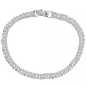 New 7” Silver Rhinestone Tennis Bracelet - Silver
